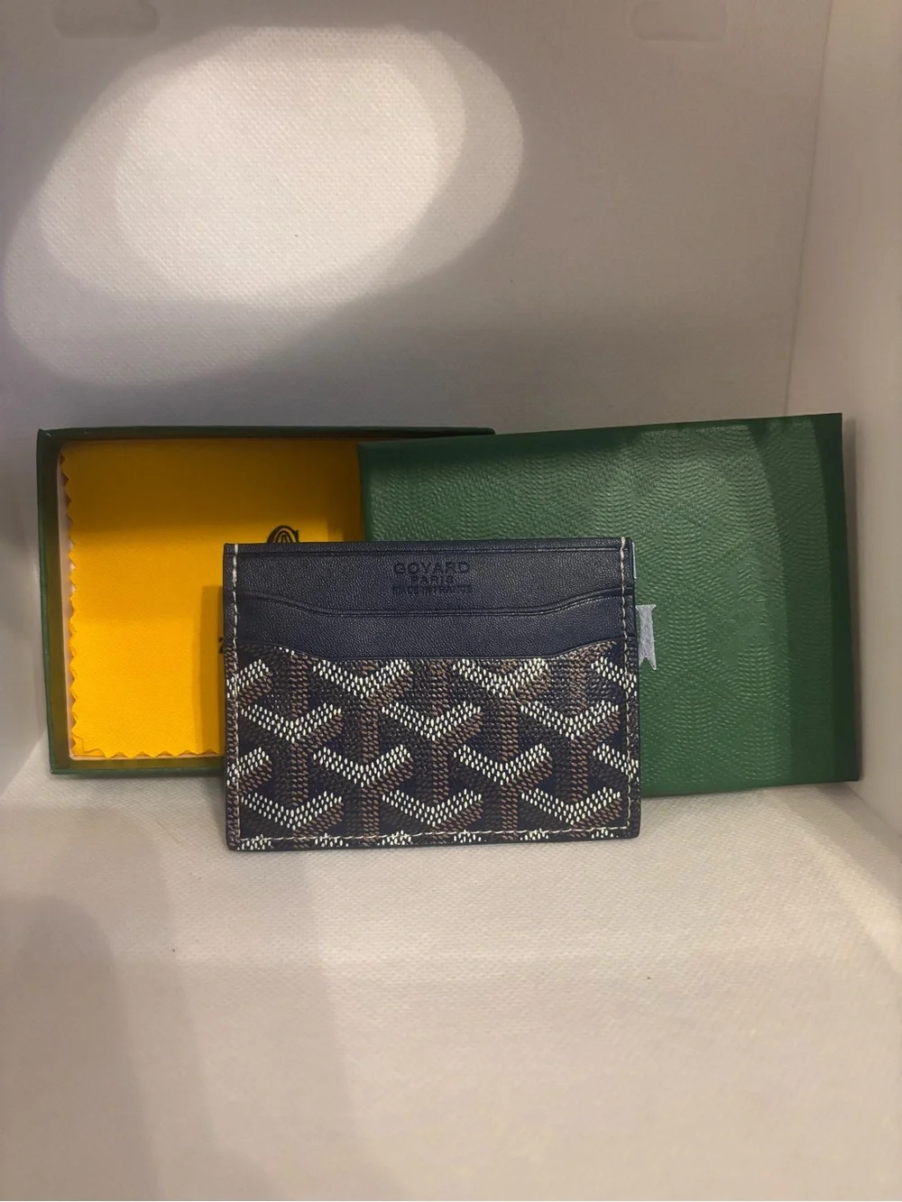 Chevron Patterned Royal Blue Card Holder